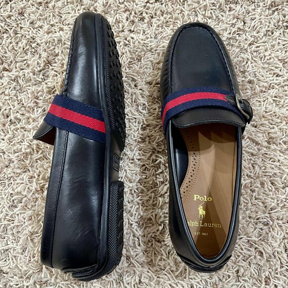 Polo Ralph Lauren Men\'s Riali Leather Driving Shoes Loafer Black, Size 9 main image 7